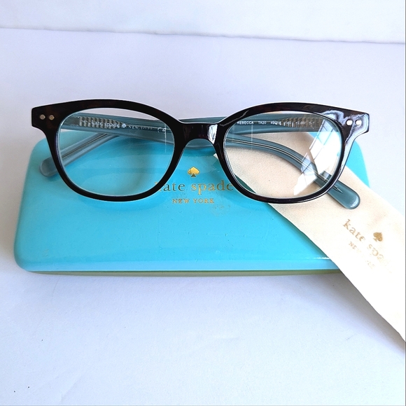 Kate Spade Eyeglasses Frames Readers ๐ Marbled Brown & Light blue Glasses - Picture 4 of 16